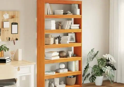 Bibliotecă/Separator cameră, 100x30x199,5 cm, lemn masiv pin - 3/5