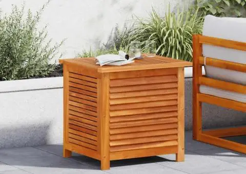 Ladă depozitare grădină cu grilaj 60x50x56 cm lemn masiv acacia - 3/5