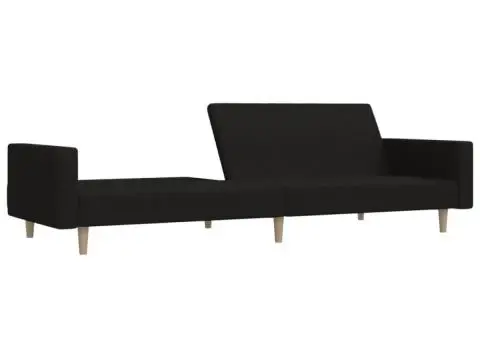Canapea extensibilă cu 2 locuri, negru, material textil - 4/5