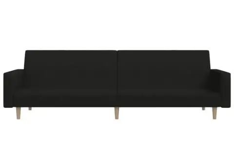 Canapea extensibilă cu 2 locuri, negru, material textil - 5/5