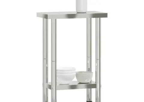 Masă de lucru bucătărie cu roți, 55x30x85 cm, oțel inoxidabil - 4/5