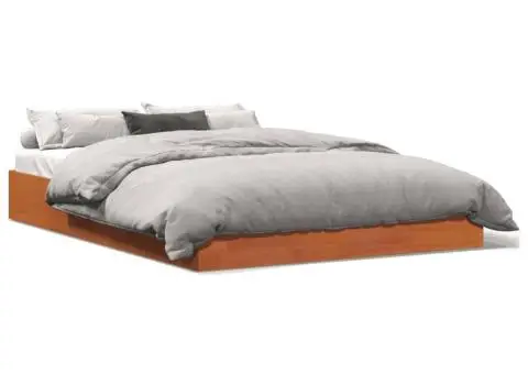 Cadru pat fără saltea, maro ceruit, 120x200 cm, lemn masiv pin - 2/5