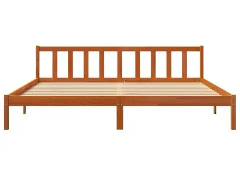 Cadru de pat fără saltea, maro ceruit 180x200 cm lemn masiv pin - 4/5