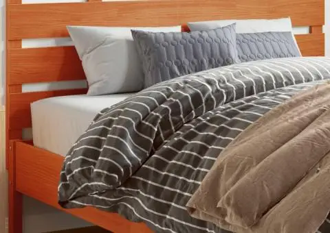 Tăblie de pat, maro ceruit, 150 cm, lemn masiv de pin - 1/5