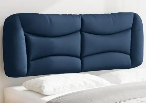 Pernă pentru tăblie de pat, albastru, 120 cm, material textil - 1/5