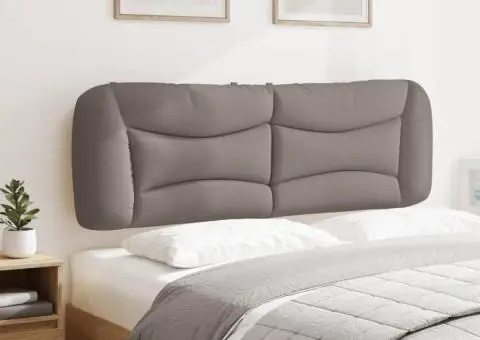 Pernă pentru tăblie de pat, gri taupe, 160 cm, material textil - 4/5