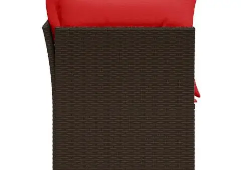Canapea de grădină cu 2 locuri, maro, din poliratan, cu perne - 5/5