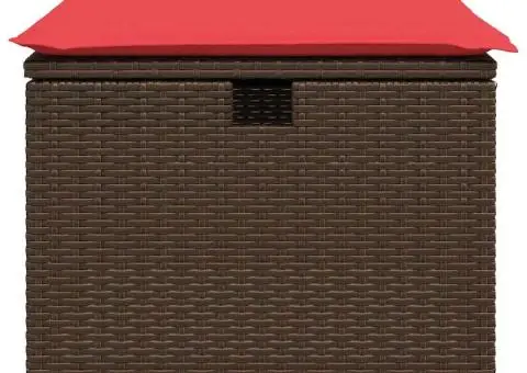 Scaun de grădină cu pernă, maro, 55x55x37 cm, poliratan - 4/5