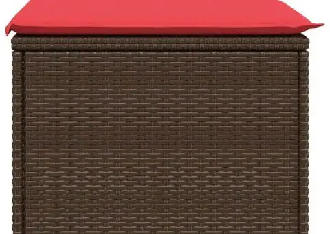 Scaun de grădină cu pernă, maro, 55x55x37 cm, poliratan - 5/5