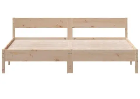 Cadru de pat fără saltea, 200x200 cm, lemn masiv pin - 4/5