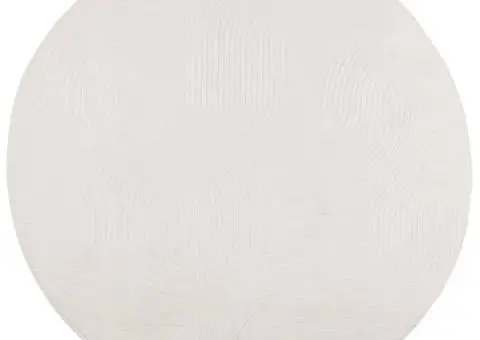 Covor "IZA" aspect scandinav, cu fire scurte, crem, Ø 80 cm - 2/5