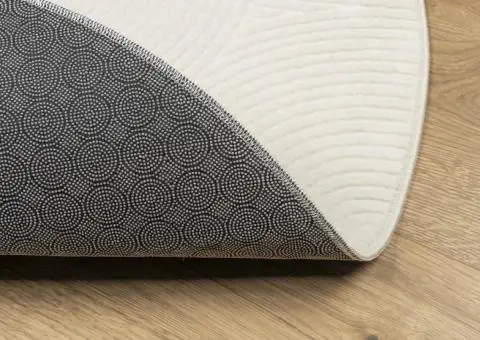 Covor "IZA" aspect scandinav, cu fire scurte, crem, Ø 80 cm - 5/5