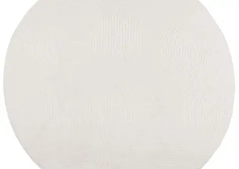 Covor "IZA" aspect scandinav, cu fire scurte, crem, Ø 120 cm - 2/5