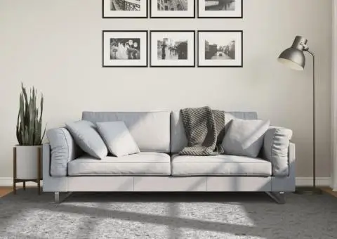 Covor pufos "PAMPLONA" cu fire înalte, gri modern, 160x230 cm - 1/5