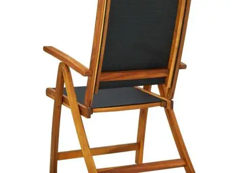 Scaune de grădină pliabile 4 buc. lemn masiv acacia & textilenă - 4/5