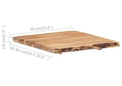 Blat de masă, 58x(50-60)x3,8 cm, lemn masiv de acacia - 3/5