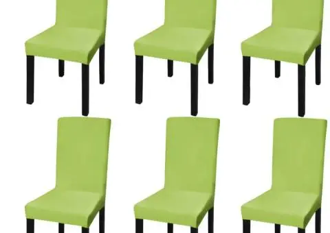 Huse de scaun elastice drepte, 6 buc., verde - 1/5