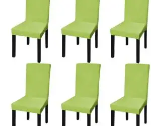 vidaXL Huse de scaun elastice drepte, 6 buc., verde