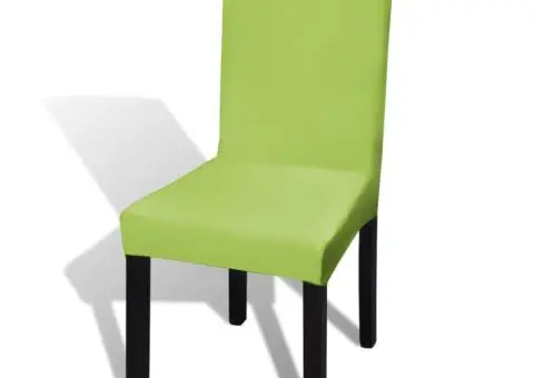 Huse de scaun elastice drepte, 6 buc., verde - 2/5