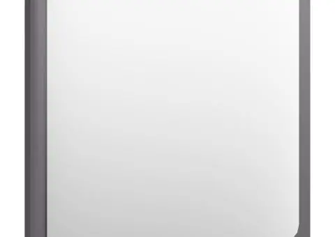 Oglindă de baie, gri extralucios, 40x1,5x37 cm, PAL - 3/5