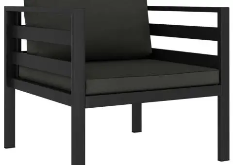 Canapele de o persoană, cu perne, 2 buc., antracit, aluminiu - 2/5