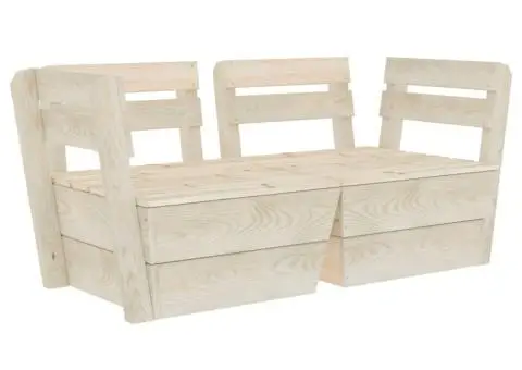 Canapea de grădină din paleți, 2 locuri, lemn de molid tratat - 2/5