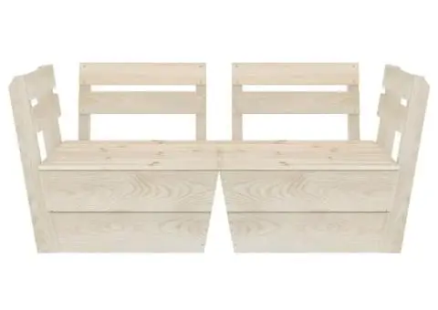 Canapea de grădină din paleți, 2 locuri, lemn de molid tratat - 3/5