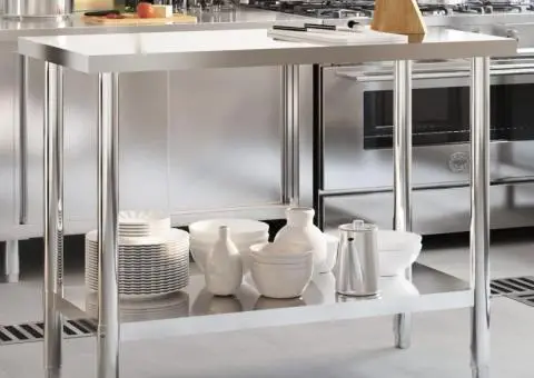 Masă de lucru pentru bucătărie, 110x55x85 cm, oțel inoxidabil - 1/5