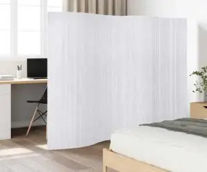 vidaXL Paravan de cameră, alb, 250 x 165 cm, bambus