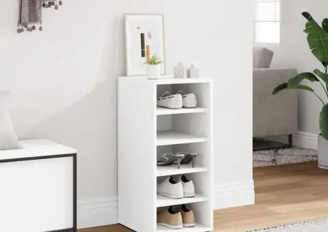 Pantofar, alb, 31,5x35x70 cm, PAL - 1/5