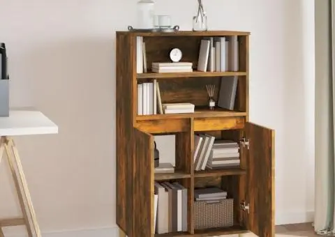 Dulap înalt, stejar fumuriu, 60x36x110 cm, lemn prelucrat - 5/5