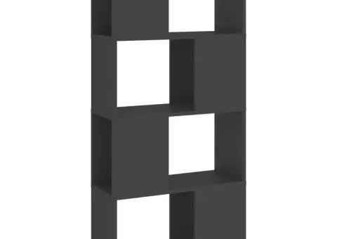 Bibliotecă/Separator cameră, gri, 60x24x124,5 cm, PAL - 2/5