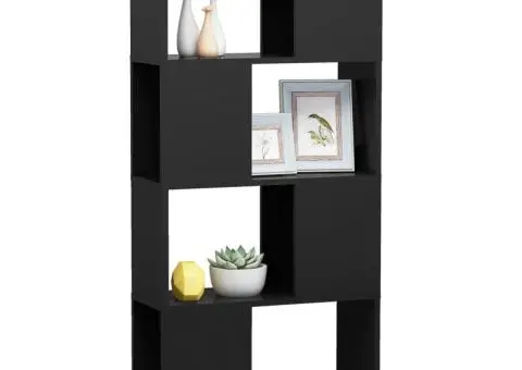 Bibliotecă/Separator cameră, gri, 60x24x124,5 cm, PAL - 4/5