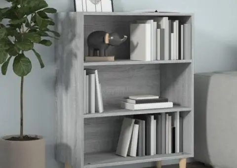 Servantă, gri sonoma, 69,5x32,5x90 cm, lemn prelucrat - 1/5