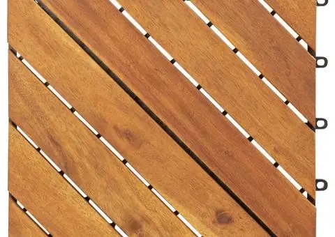 Plăci pardoseală, 30 buc., maro, 30x30 cm, lemn masiv de acacia - 3/5