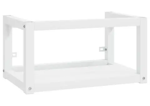 Cadru lavoar baie cu chiuvetă încorporată, alb, fier - 3/5