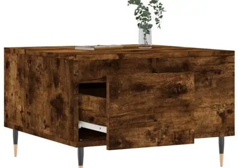 Măsuță de cafea, stejar afumat, 55x55x36,5 cm, lemn prelucrat - 4/5