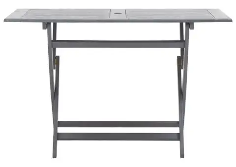 Set mobilier de grădină, 5 piese, gri, lemn masiv de acacia - 3/5