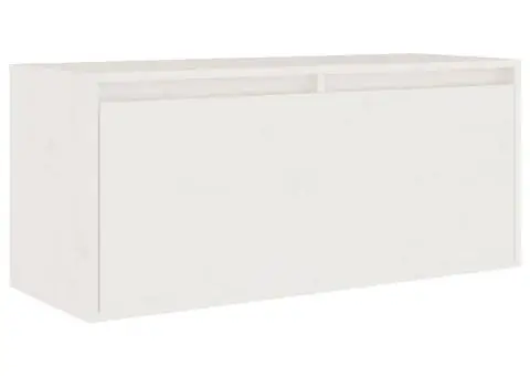 Comode TV, 4 buc., alb, lemn masiv de pin - 5/5