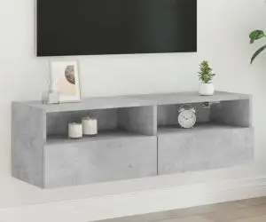 vidaXL Comodă TV de perete, gri beton, 100x30x30 cm, lemn prelucrat