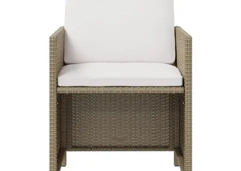 Scaune de grădină cu perne, 4 buc., bej, poliratan - 4/5