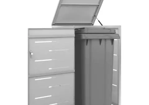 Magazie pentru pubelă unică, 69x77,5x112,5 cm, oțel inoxidabil - 1/5