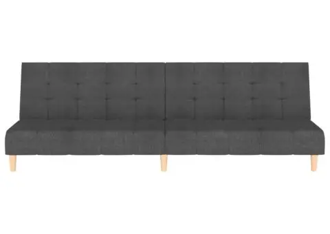 Canapea extensibilă cu 2 locuri, gri închis, textil - 4/5