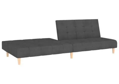 Canapea extensibilă cu 2 locuri, gri închis, textil - 5/5