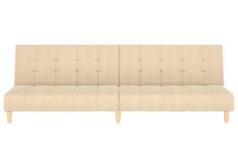 Canapea extensibilă cu 2 locuri, crem, material textil - 4/5