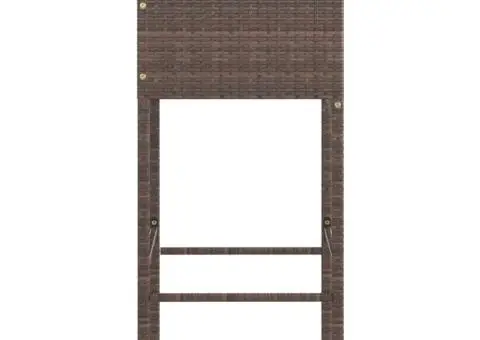 Scaune de bar cu perne, 2 buc., maro, poliratan - 5/5