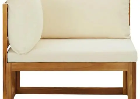 Canapele colț modulare, 2 buc., cu perne, lemn masiv acacia - 3/5