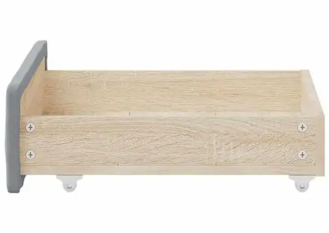 Sertare depozitare de pat, 2 buc., gri deschis, lemn și textil - 5/5