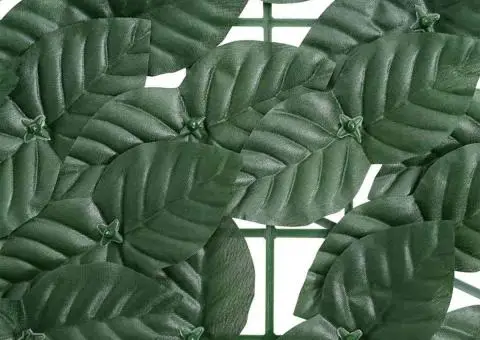 Paravan de balcon cu frunze verde închis, 200x75 cm - 4/5