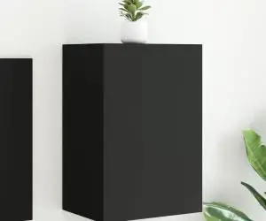 vidaXL Comodă TV de perete, negru, 40,5x30x60 cm, lemn prelucrat